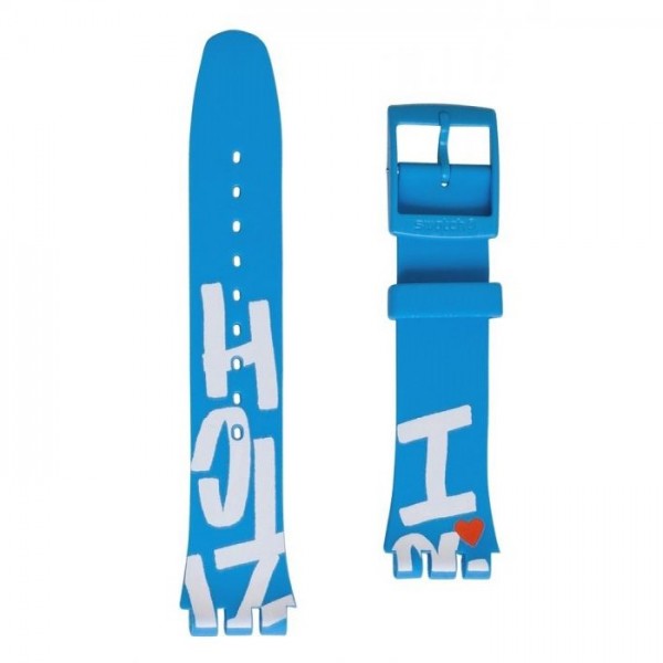 WHITE IN BLUE / SILICONE STRAP