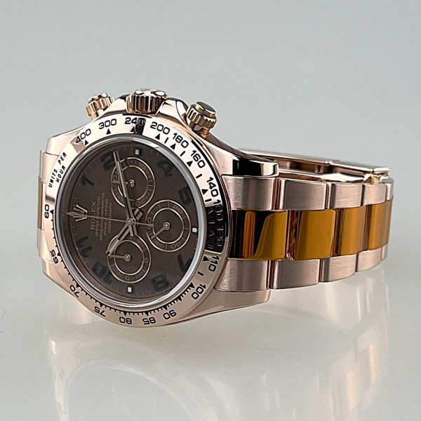 Rolex Daytona, Rosé-Gold, 116505, LC100, Chocolate Arabic Dial, Full Set, Rolex Service 01/2025
