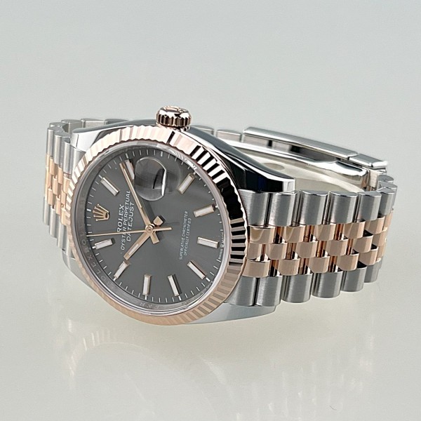 Rolex Datejust 36,126231, Edelstahl und Everorse-Gold, Jubileèb., ZB schiefergrau, Full Set, EK 2/25