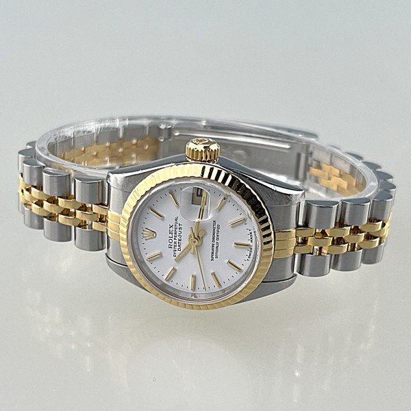 - RESERVIERT - Rolex Lady-Datejust, 79173, ZB weiß, Box, Papiere, Erstkauf- u. Revisionsrechnung, 26