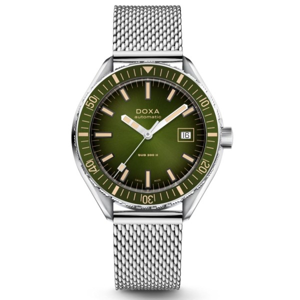 Doxa SUB 200 II Sea Emerald "Green" Stahl 44 mm, smoke coloured green dial, mit Stahlband, Ref. 795.