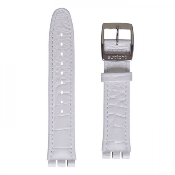 Swatch Ersatzband Irony Chrono White Leather 19mm (AYCS001) --NEU--