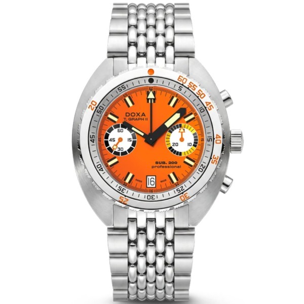 Doxa SUB 200 T. GRAPH II Professional Stahlgehäuse 42 * 44,50 mm, orange dial, Stahlband, Ref. 806.1