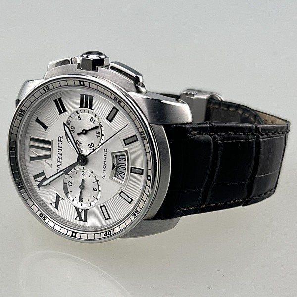 Cartier Calibre de Cartier Chronograph, W7100046, Stahl, Leder, EK 12/2021, Full Set
