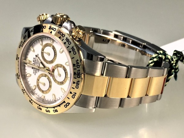 Rolex Daytona, Stahl/Gelbgold, Ref. 116503, Zifferblatt weiß, Perfektes Full Set