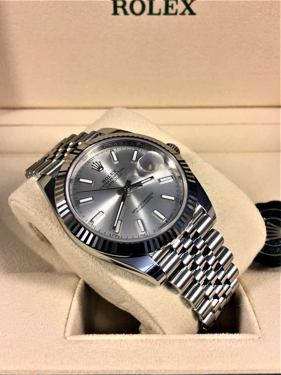 datejust 41 rolex herrenuhr silber