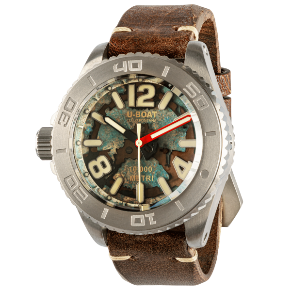 U-Boat PROFONDO 10000 MT, Titan Gehäuse, 46 mm,Titan- u. Lederarmband