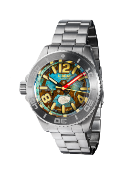 U-Boat PROFONDO 10000 MT, Titan Gehäuse, 46 mm, mit Titanarmband und handbemaltem Lederarmband, 50